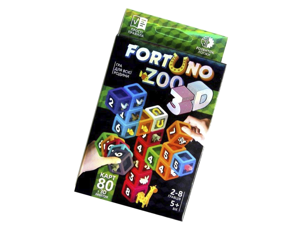 Настольная развивающая игра Fortuno ZOO 3D. Danko Toys G-F3D-02-01U