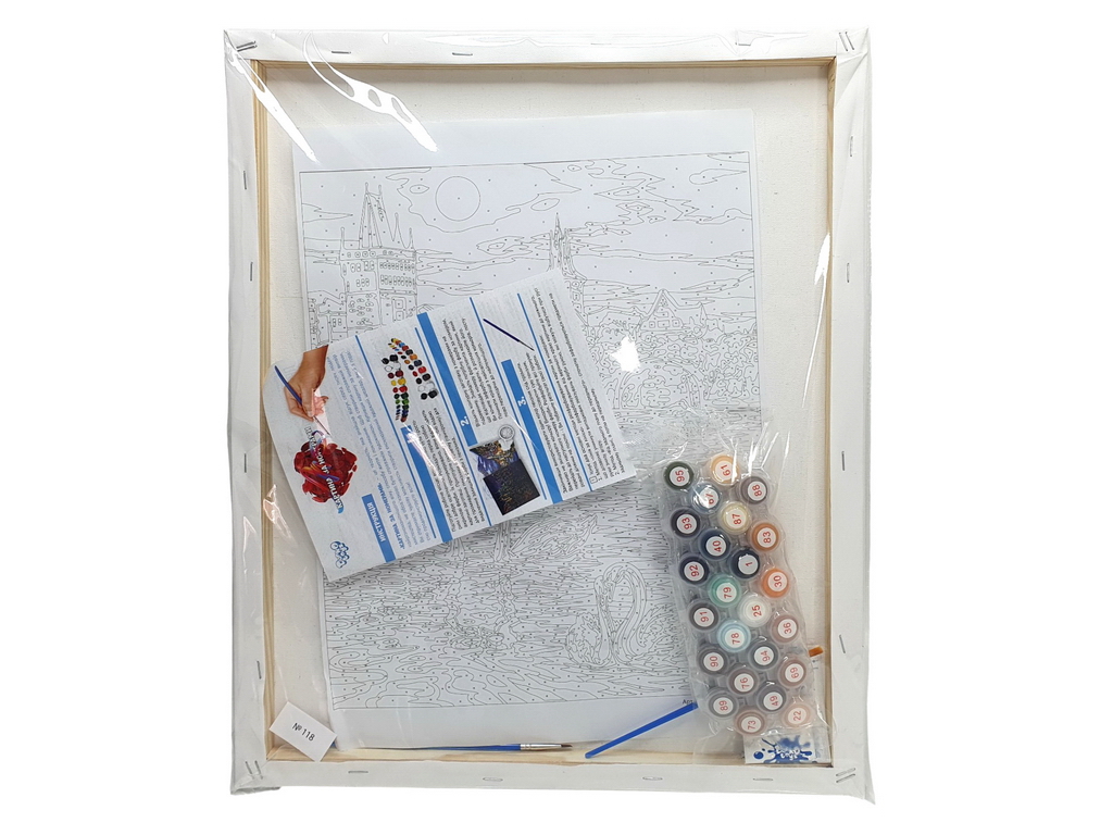 Набор для творчества Картина по номерам на полотне 50x40см Лебеди, Danko Toys