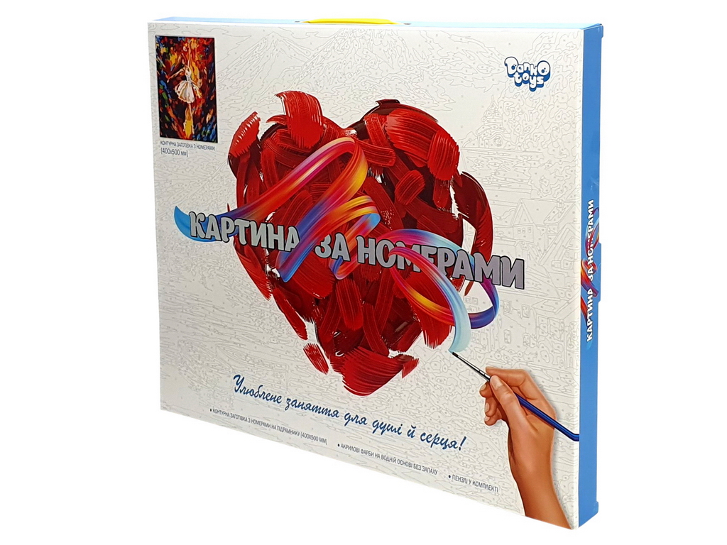 Набор для творчества Картина по номерам на полотне 50x40см Балерина в белом, Danko Toys