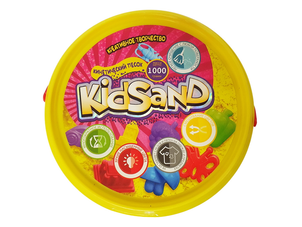 Набор креативного творчества Кинетический песок KidSand банка 1000г, Danko Toys