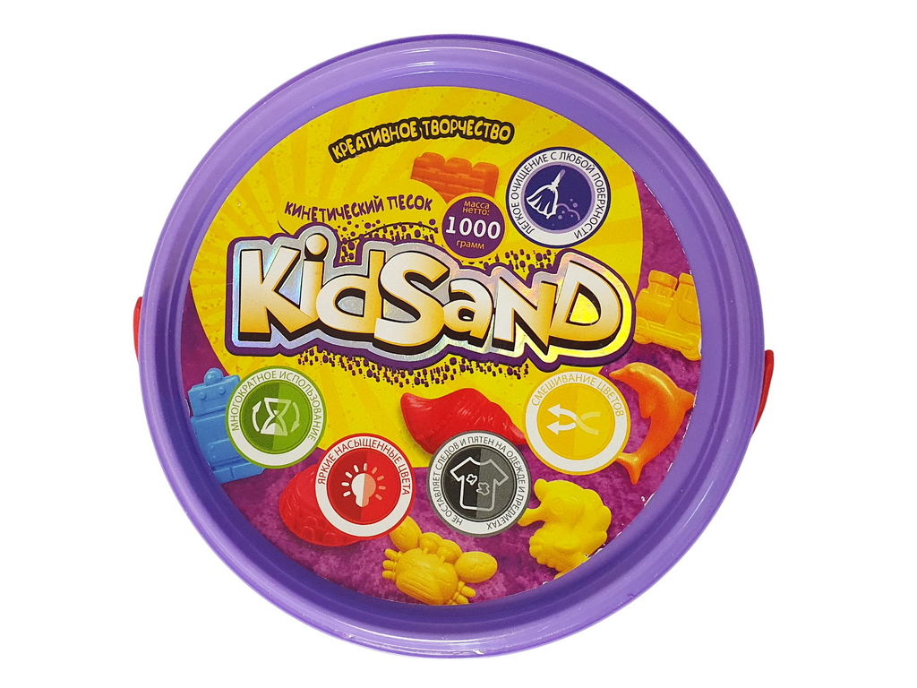 Набор креативного творчества Кинетический песок KidSand банка 1000г, Danko Toys