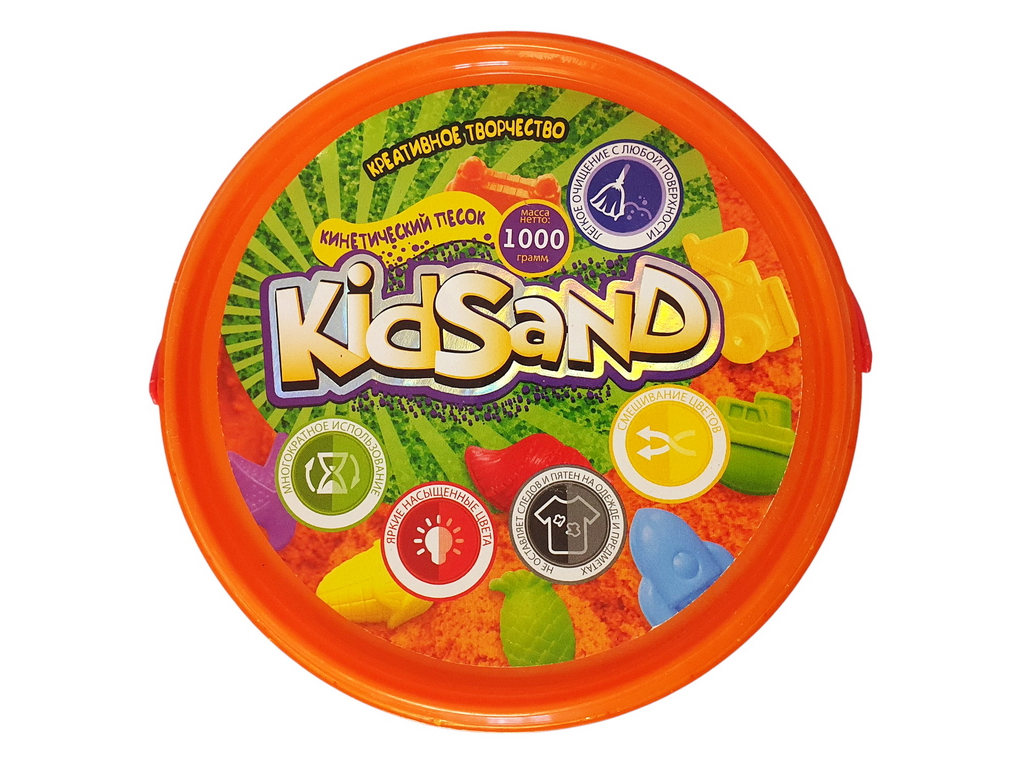 Набор креативного творчества Кинетический песок KidSand банка 1000г, Danko Toys