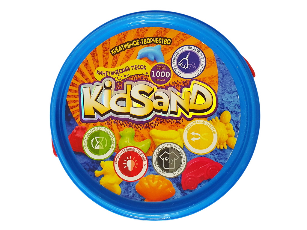 Набор креативного творчества Кинетический песок KidSand банка 1000г, Danko Toys