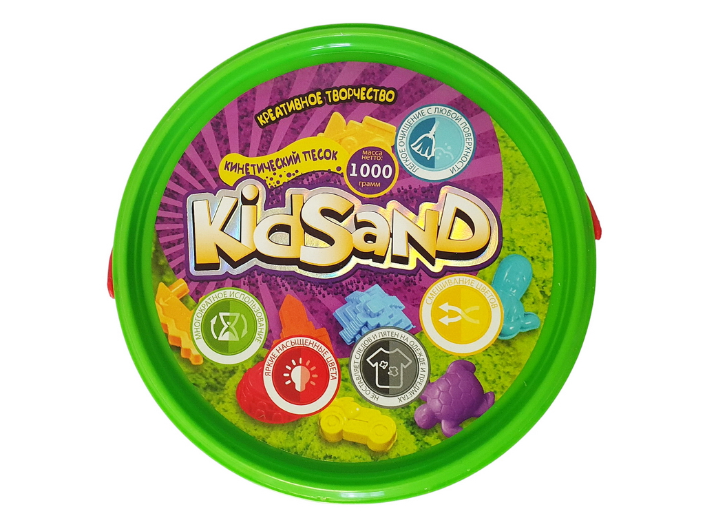 Набор креативного творчества Кинетический песок KidSand банка 1000г, Danko Toys
