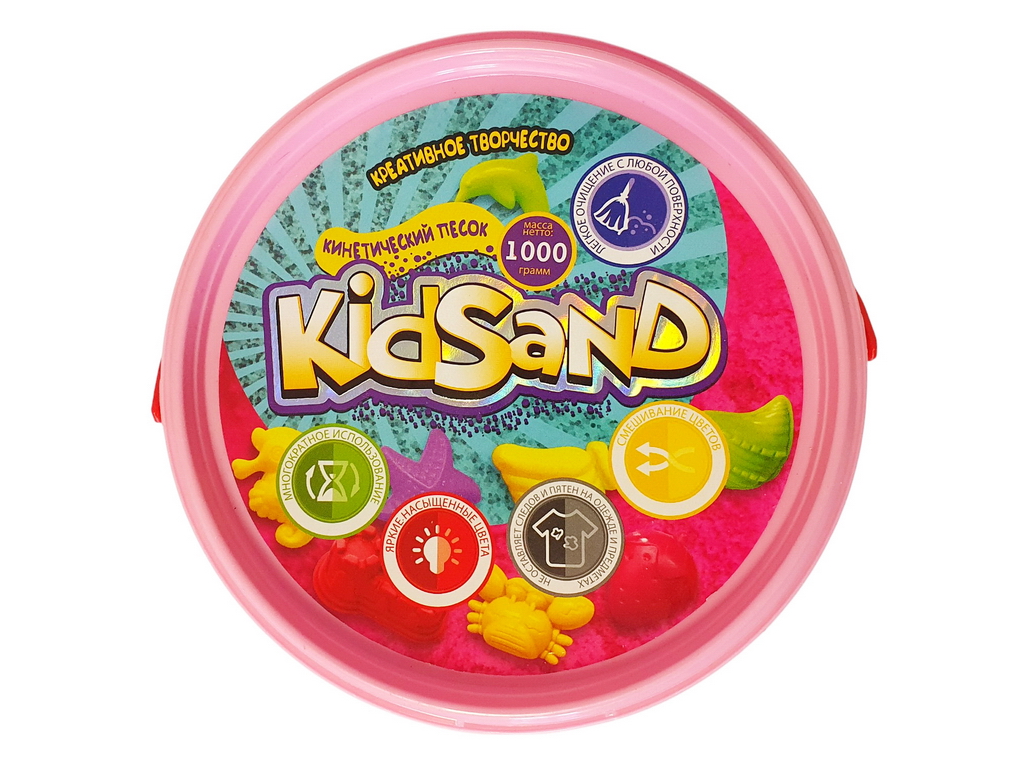 Набор креативного творчества Кинетический песок KidSand банка 1000г, Danko Toys
