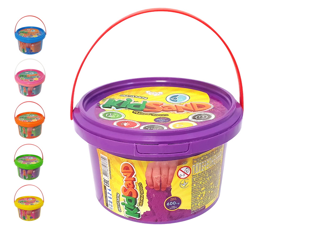 Кинетический песок для лепки KidSand KS-01-05, 600 г, в банке, Danko Toys