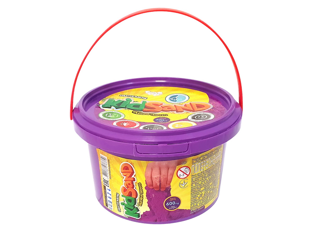 Кинетический песок для лепки KidSand KS-01-05, 600 г, в банке, Danko Toys