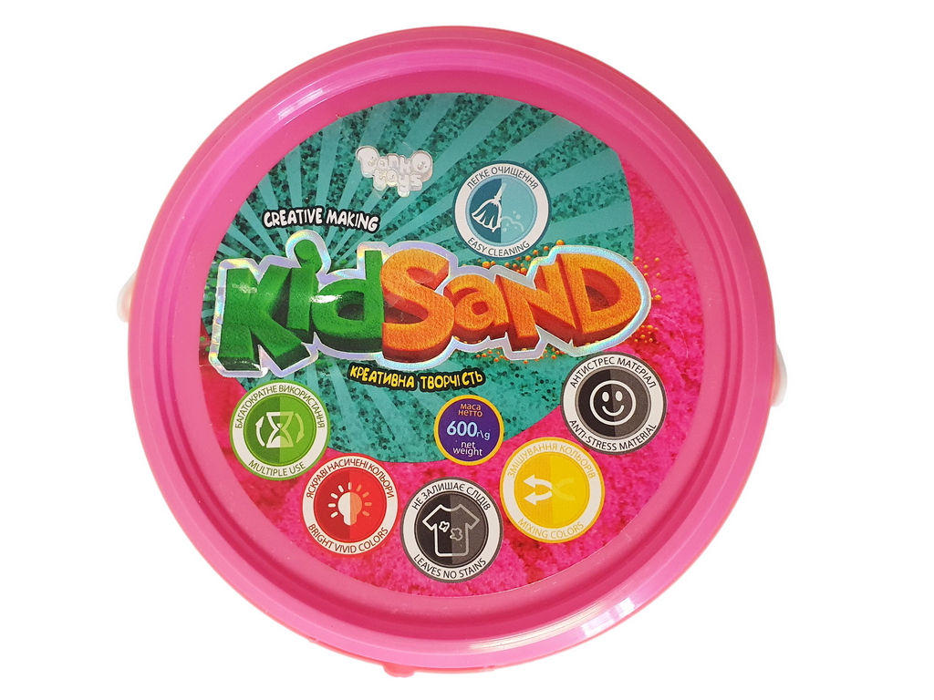 Кинетический песок для лепки KidSand KS-01-05, 600 г, в банке, Danko Toys