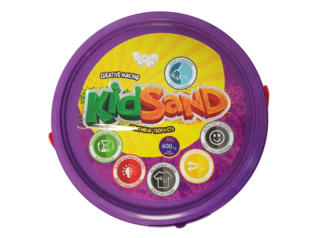 Кинетический песок для лепки KidSand KS-01-05, 600 г, в банке, Danko Toys