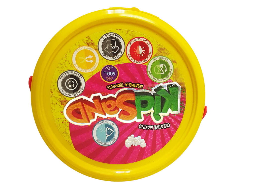 Кинетический песок для лепки KidSand KS-01-05, 600 г, в банке, Danko Toys