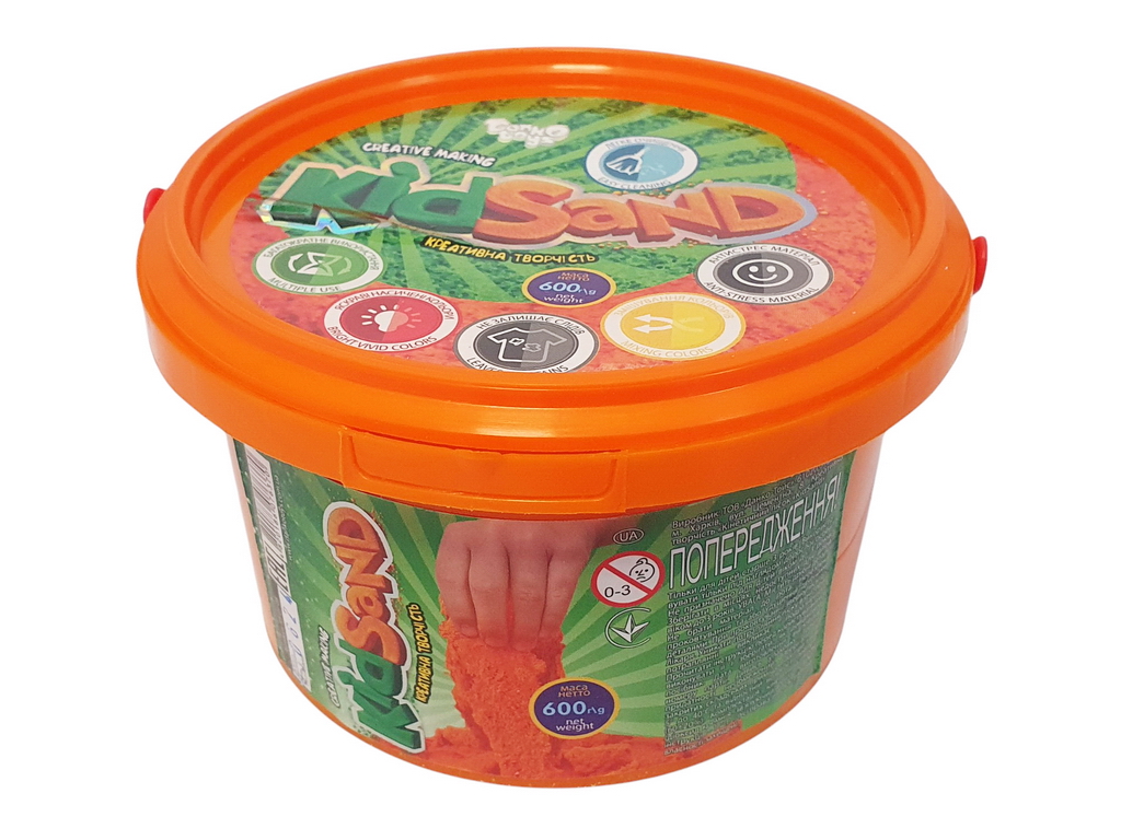 Кинетический песок для лепки KidSand KS-01-05, 600 г, в банке, Danko Toys
