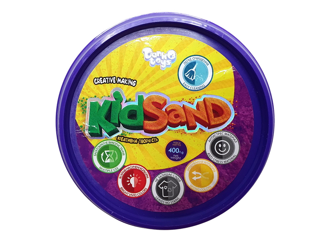 Набор креативного творчества Кинетический песок KidSand банка 400грамм, Danko Toys