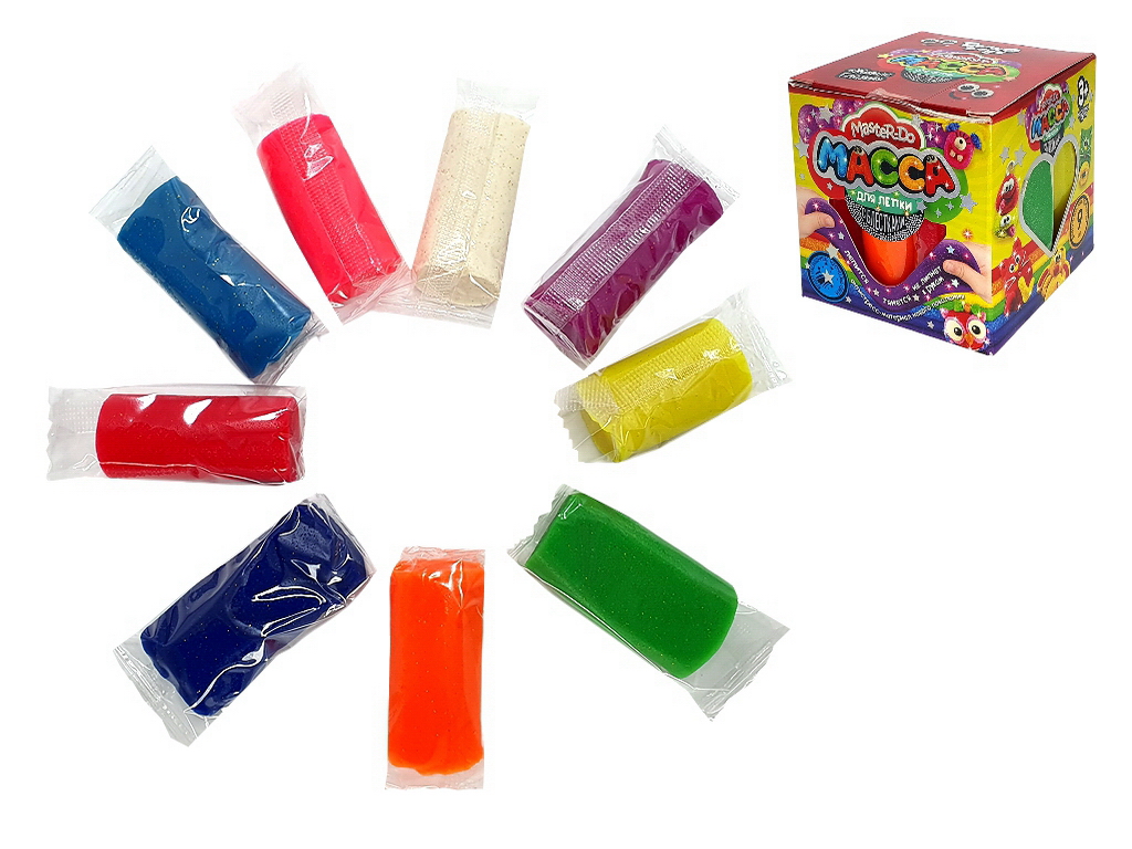 Маса для ліплення з блискітками Master Do 9 кольорів, Danko Toys