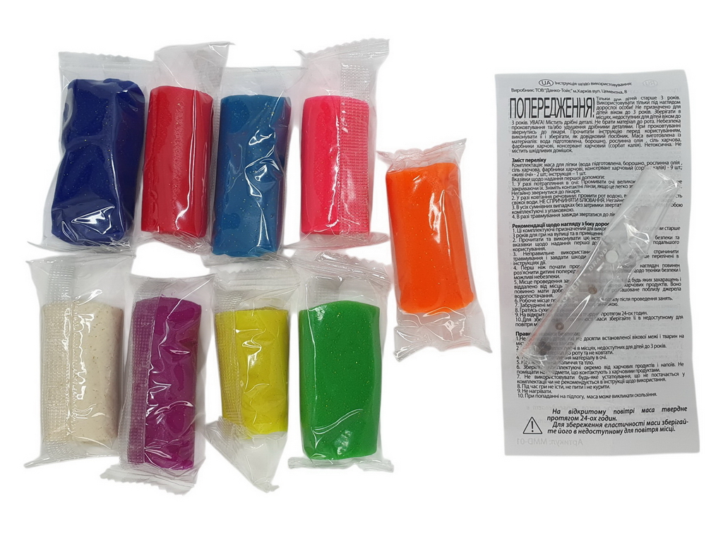 Маса для ліплення з блискітками Master Do 9 кольорів, Danko Toys