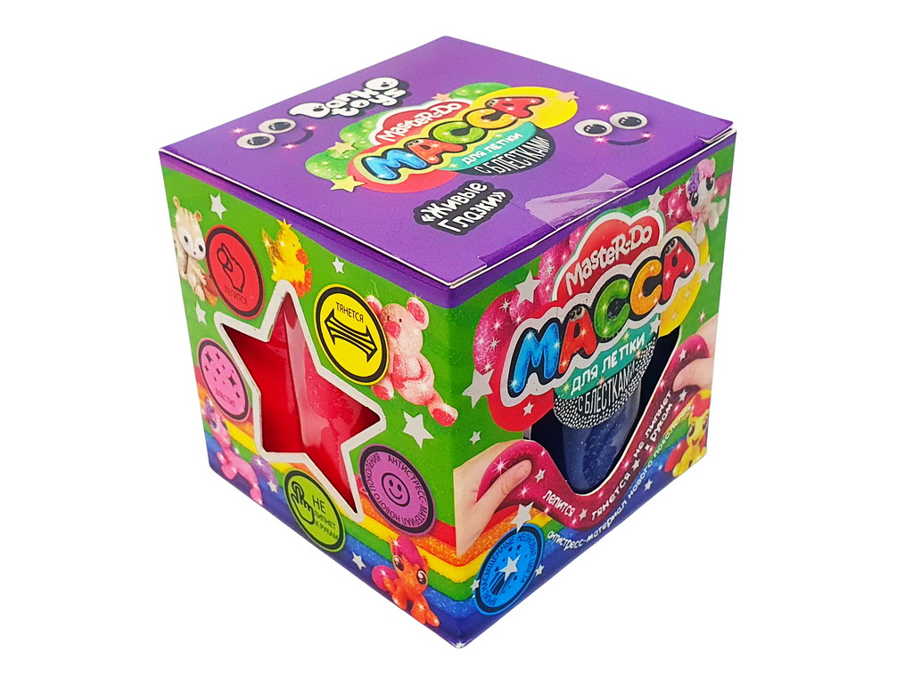 Маса для ліплення з блискітками Master Do 9 кольорів, Danko Toys