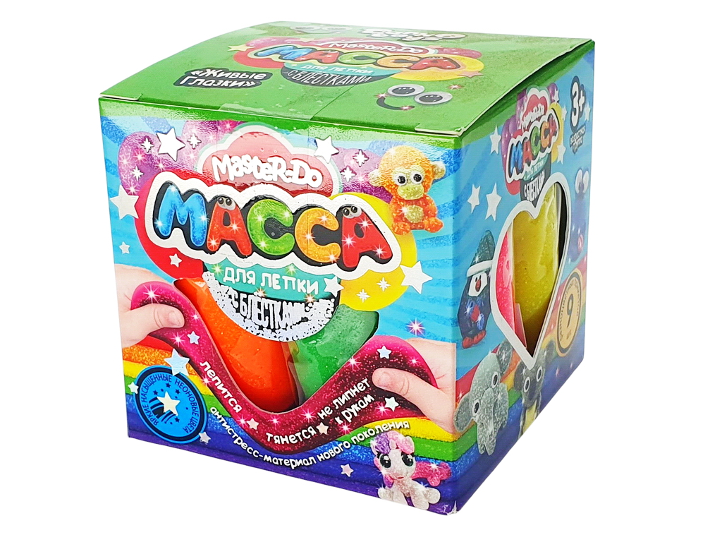 Маса для ліплення з блискітками Master Do 9 кольорів, Danko Toys