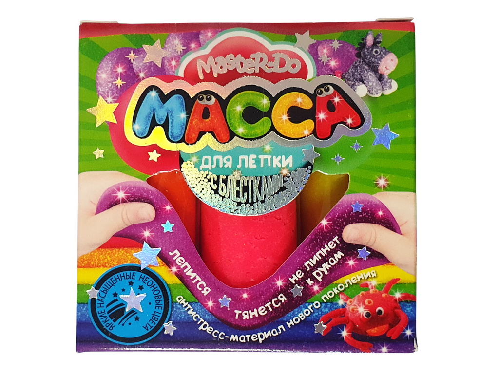 Маса для ліплення з блискітками Master Do 9 кольорів, Danko Toys