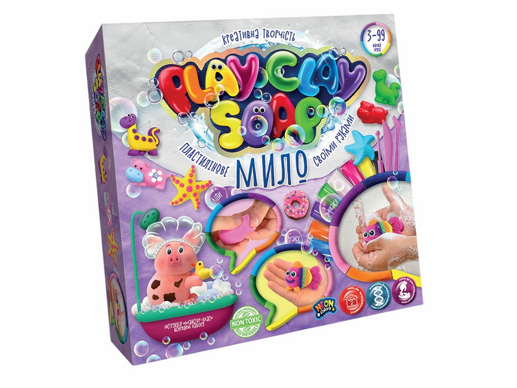 Набір для творчості Пластилінове Мило PLAY CLAY SOAP великий 8 кольорів, Danko Toys