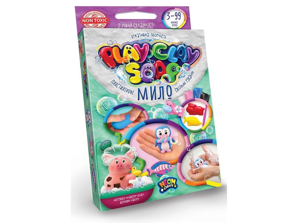 Набор для творчества PlayClay Soap, Пластилиновое мыло 4 цвета, Danko Toys