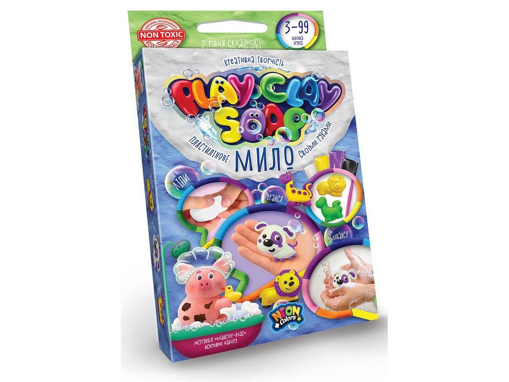 Набір для творчості PlayClay Soap, Пластилінове мило 4 кольора, Danko Toys