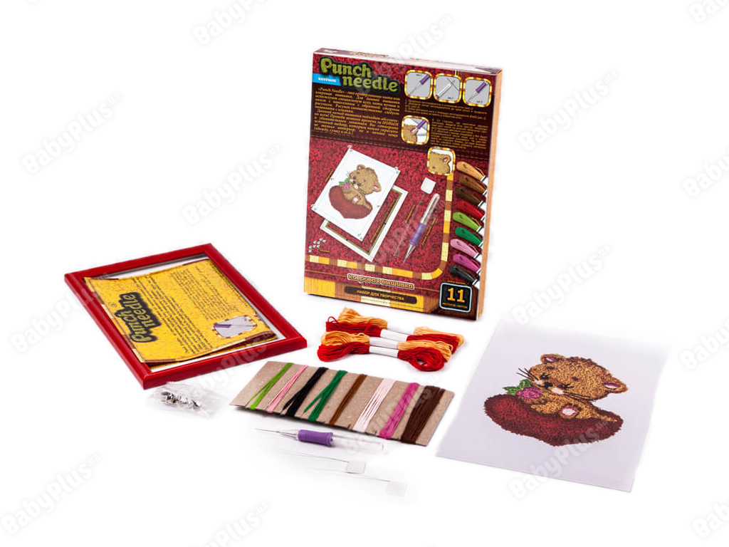 Набор для творчества Ковровая вышивка Котенок Punch needle, Danko Toys