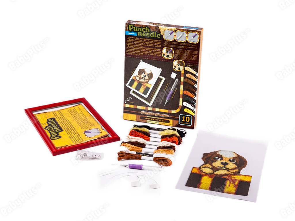 Набор для творчества Ковровая вышивка Щенок Punch needle, Danko Toys