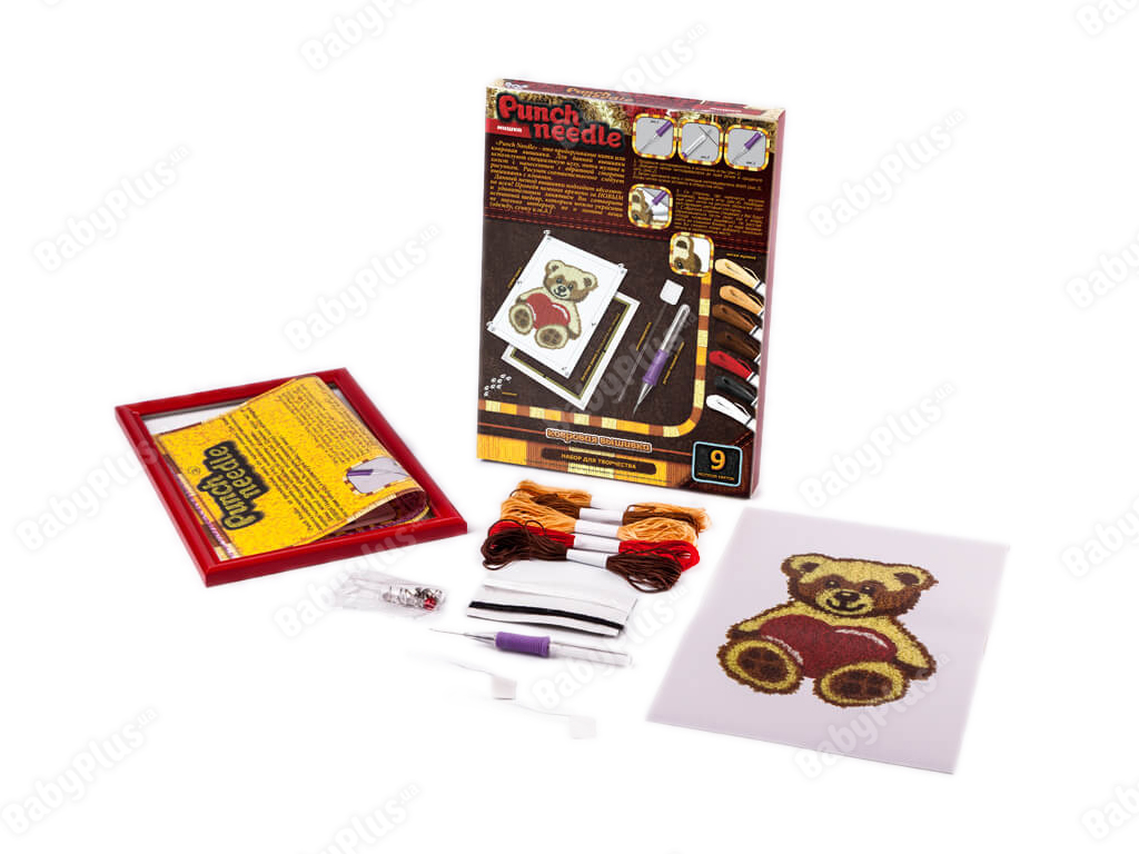 Набор для творчества Ковровая вышивка Мишка Punch needle, Danko Toys