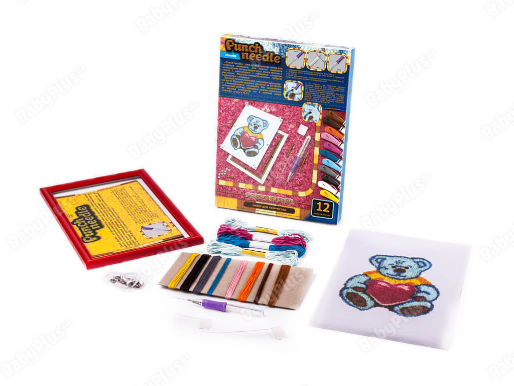 Набор для творчества Ковровая вышивка Мишка Punch needle, Danko Toys