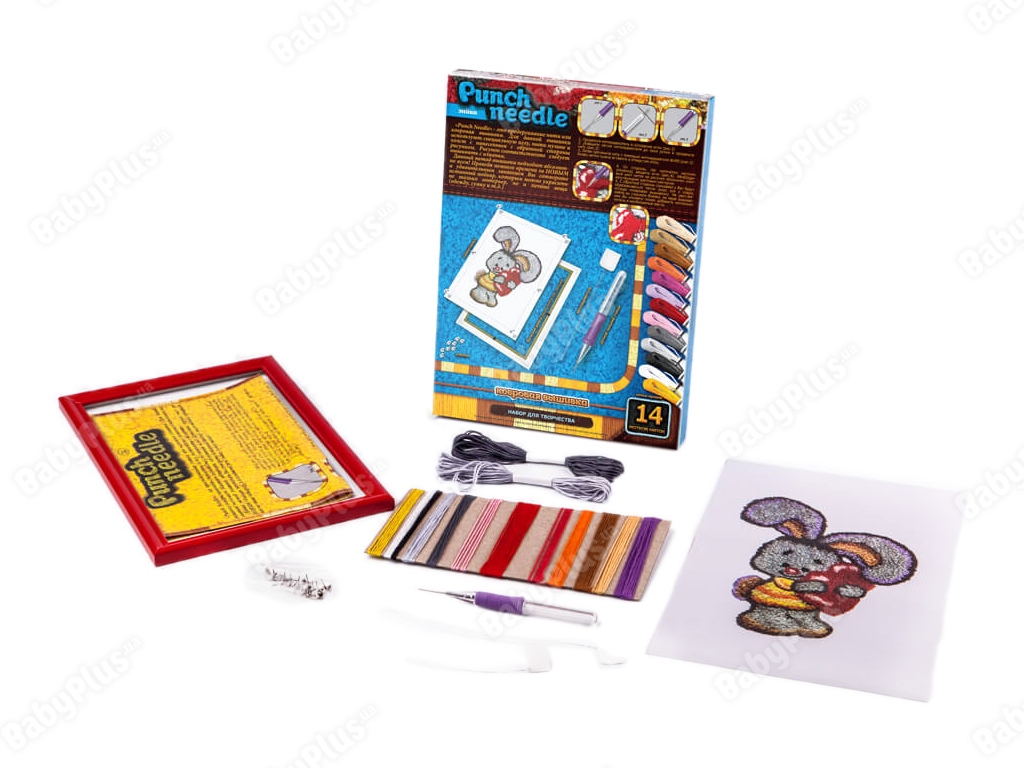 Набор для творчества Ковровая вышивка Зайка Punch needle, Danko Toys