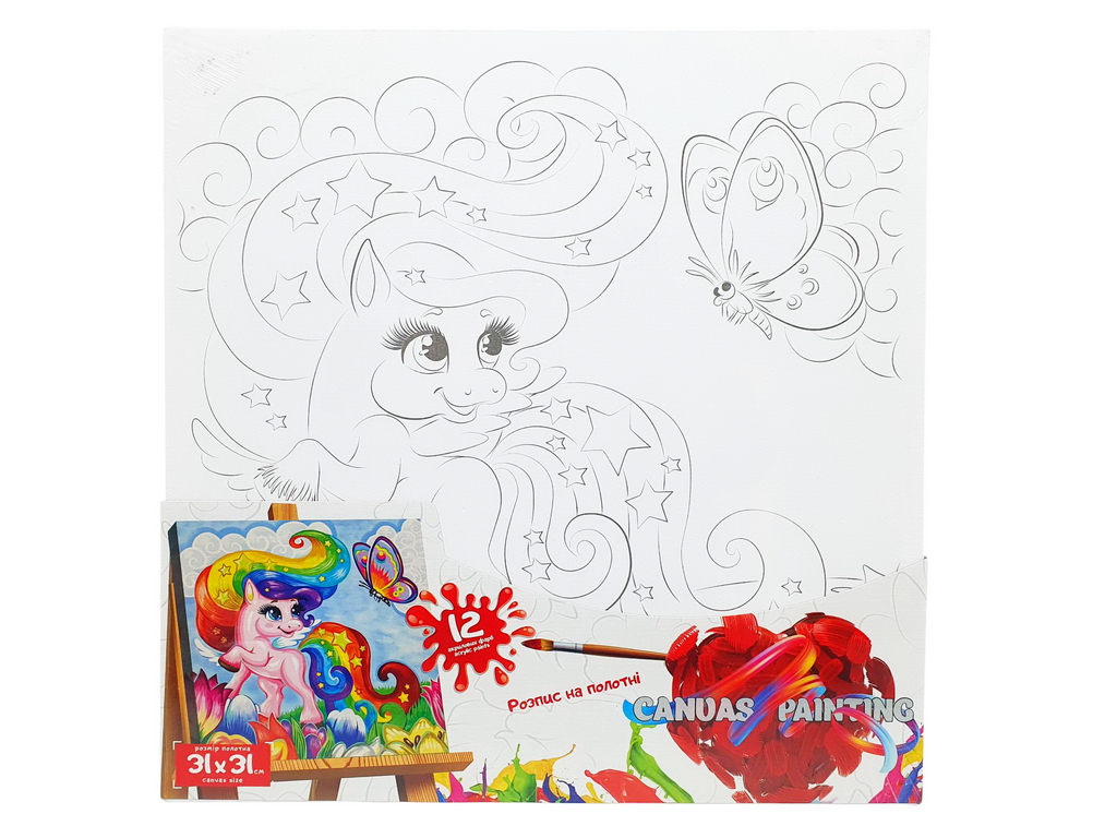 Набор для творчества Роспись на холсте Canvas Painting Пони 31X31см, Danko Toys