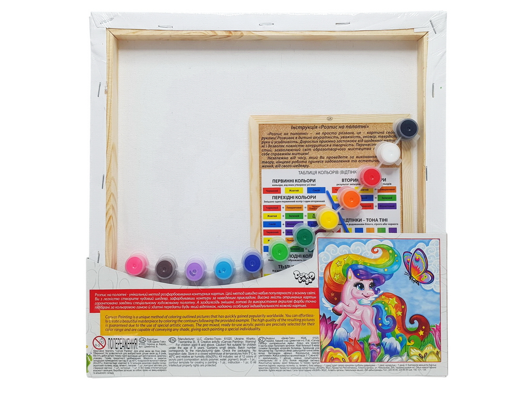 Набор для творчества Роспись на холсте Canvas Painting Пони 31X31см, Danko Toys