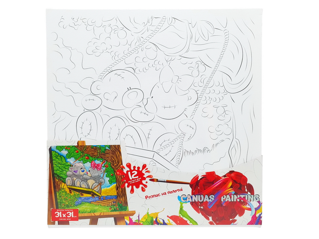 Картина по номерам роспись на холсте Canvas Painting Мишки на качелях, Danko Toys