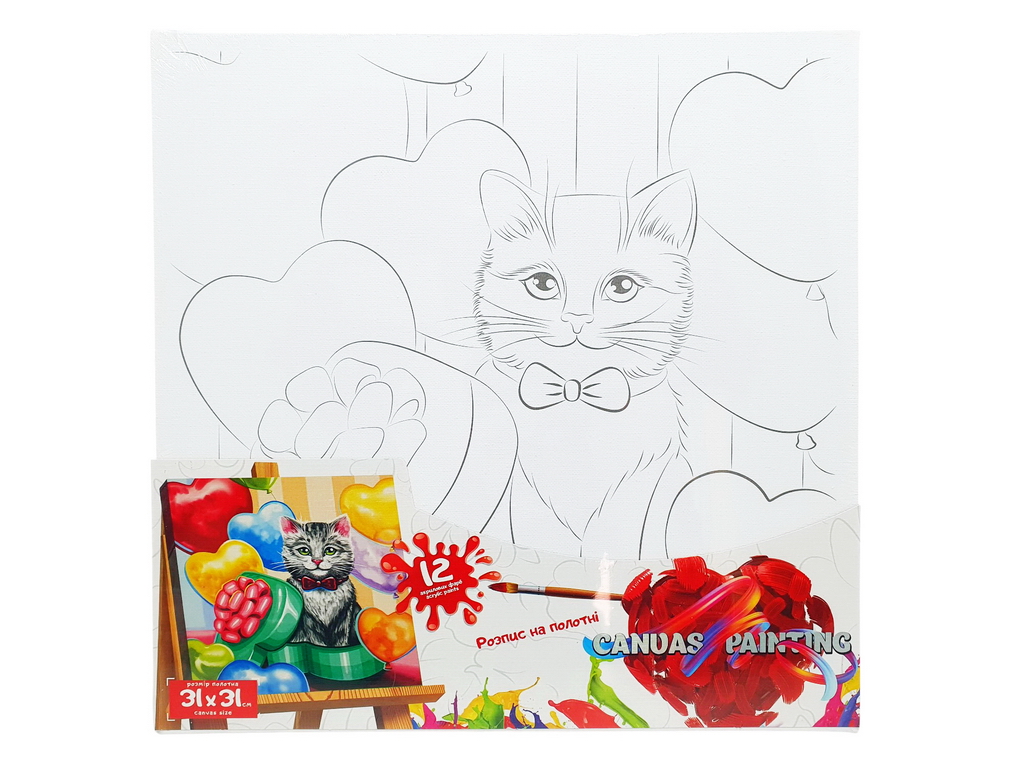 Картина по номерам роспись на холсте Canvas Painting Кот, Danko Toys