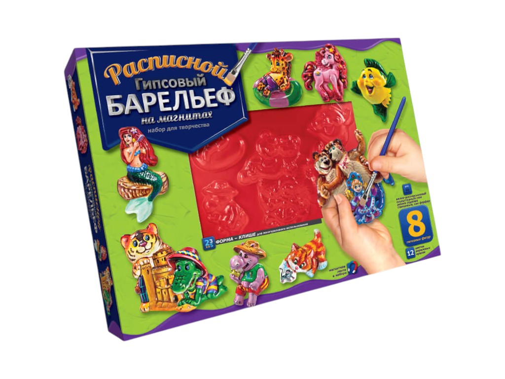 Набор для творчества Расписной гипсовый барельеф большой, Danko Toys