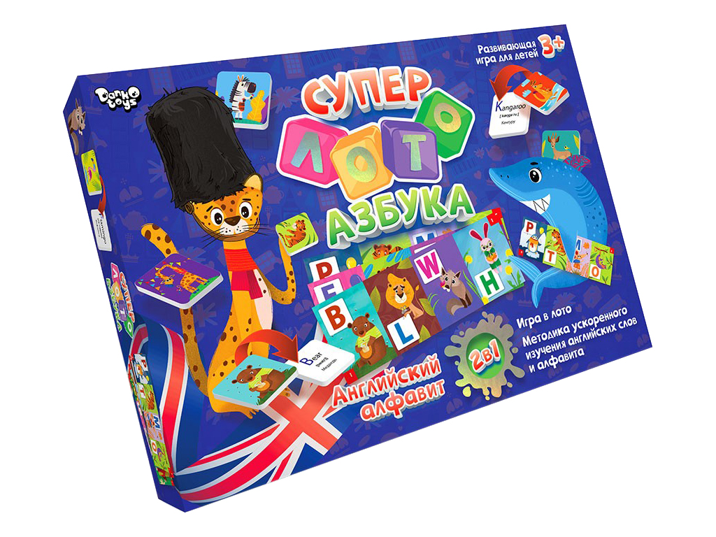 Супер лото Азбука російсько-англійська, Danko Toys СЛА-01RE
