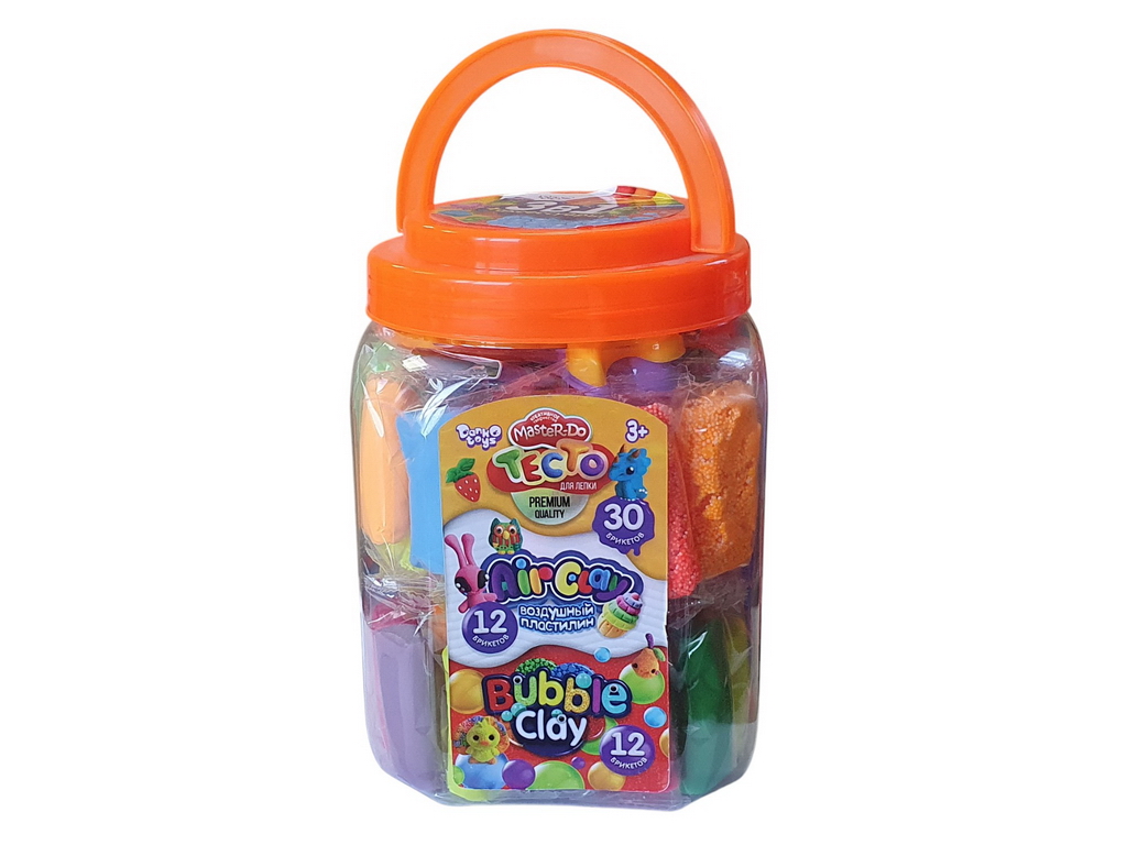 Тесто для лепки Master Do BUBBLE CLAY AIR CLAY в брикетах 3в1, Danko Toys