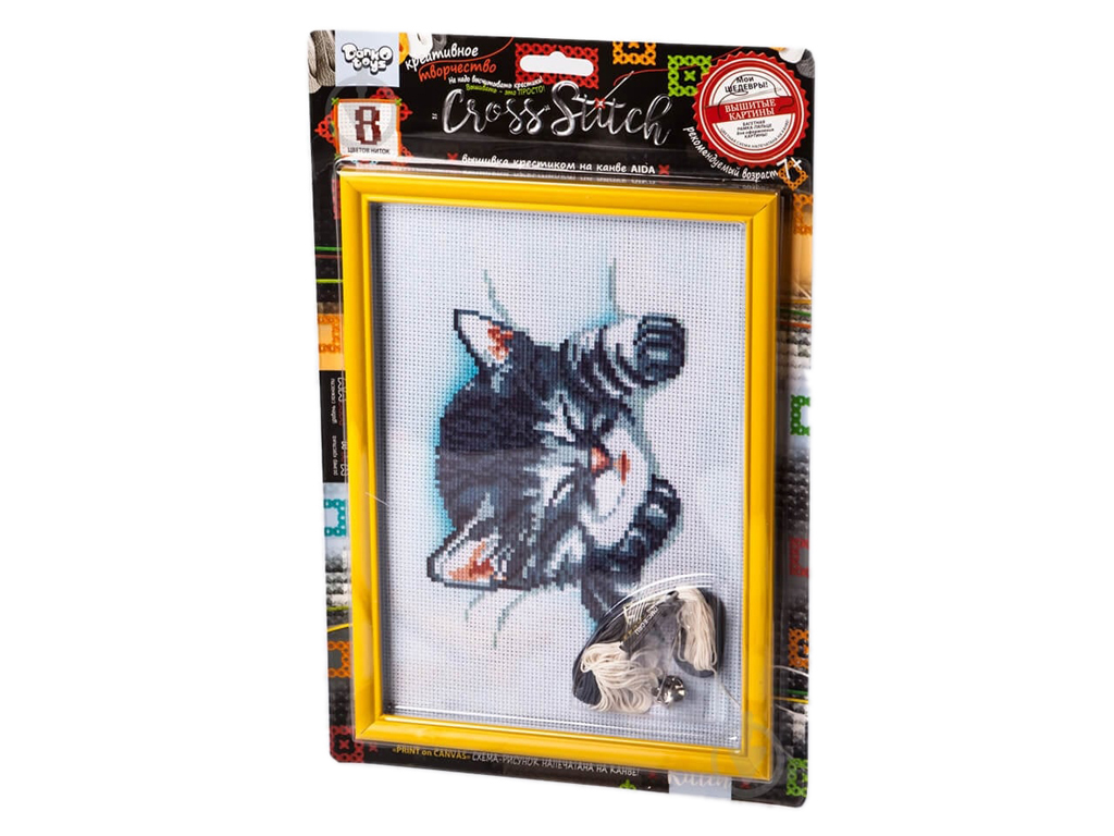 Набір креативної творчості Вишивка хрестиком на канві CROSS STITCH, Danko Toys