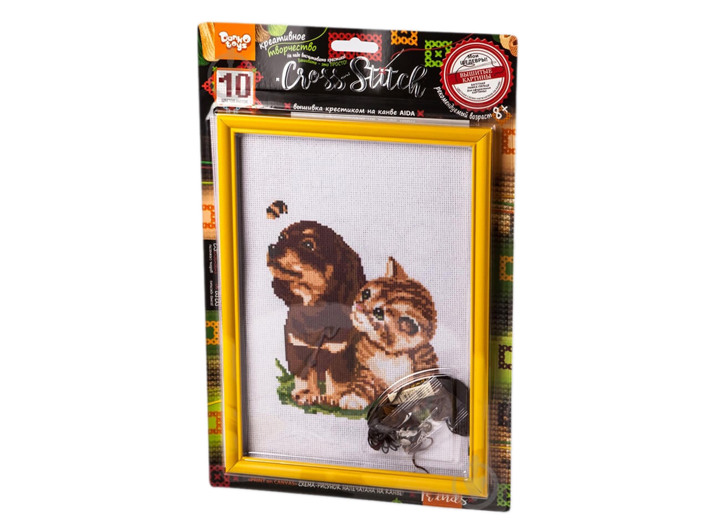 Набор креативного творчества Вышивка крестиком на канве CROSS STITCH, Danko Toys