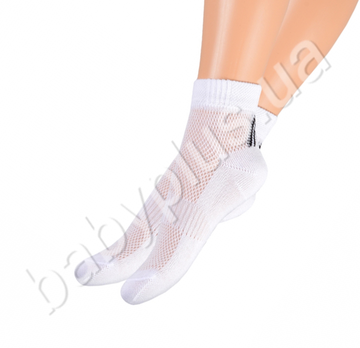 Шкарпетки, розмір 18, літні з імітацією сітки білі. Бавовна. ТМ Duna