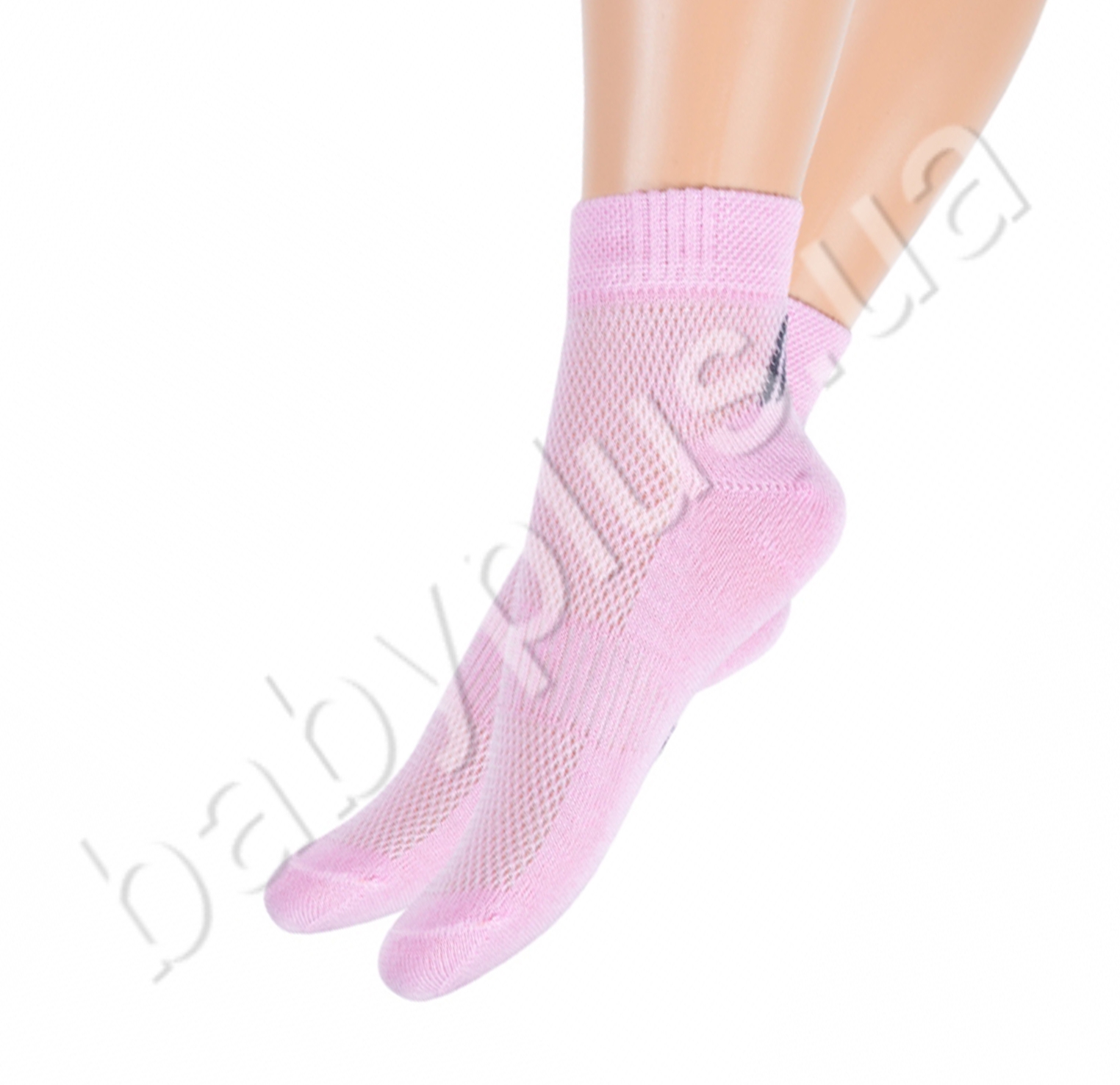 Носочки, размер 18,летние с имитацией сетки розовые. Хлопок. ТМ Duna