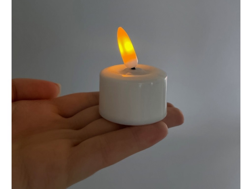 Свечи светодиодные LED набор 4 шт, 5,2 см, эффект живого пламени