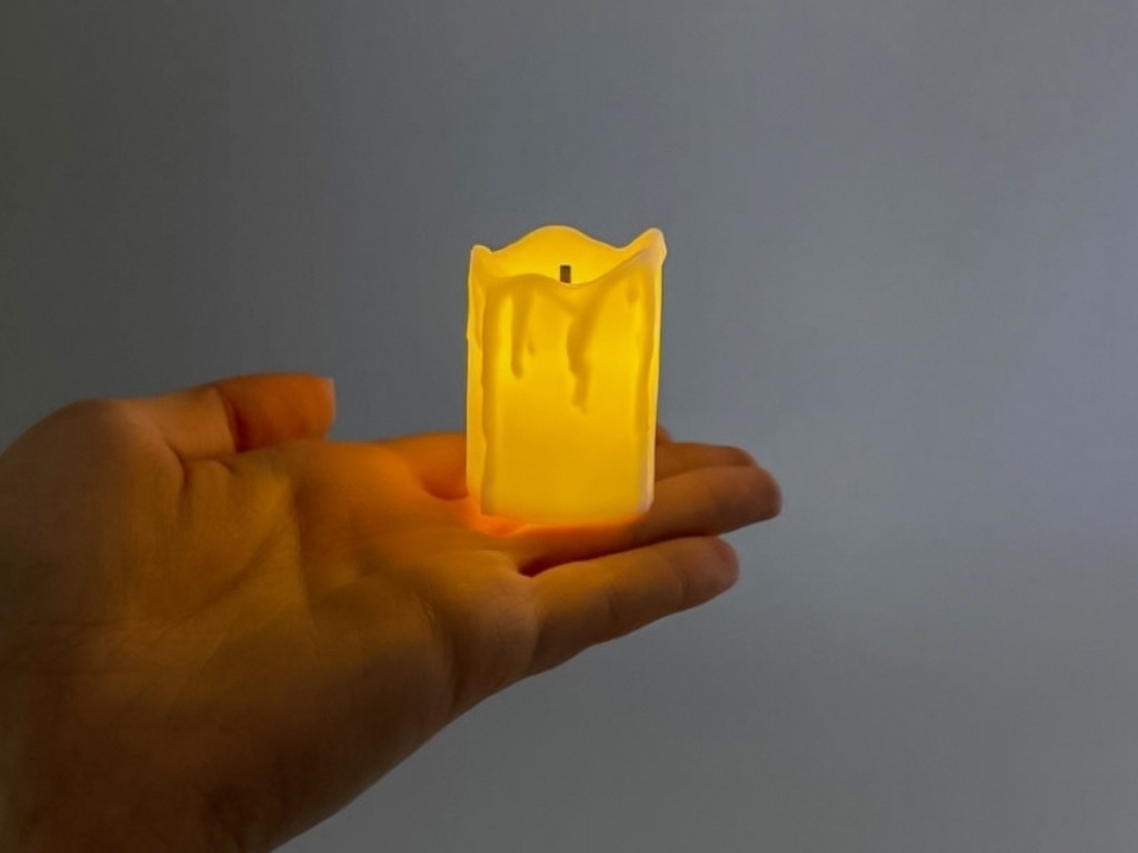 Свеча светодиодная LED белая, 5,1 см, эффект растопленного воска
