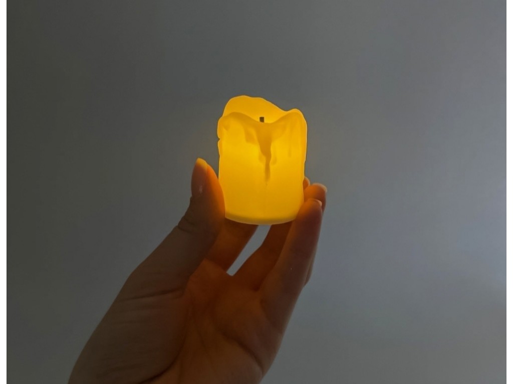 Свеча светодиодная LED айвори, 5,1 см, эффект растопленного воска