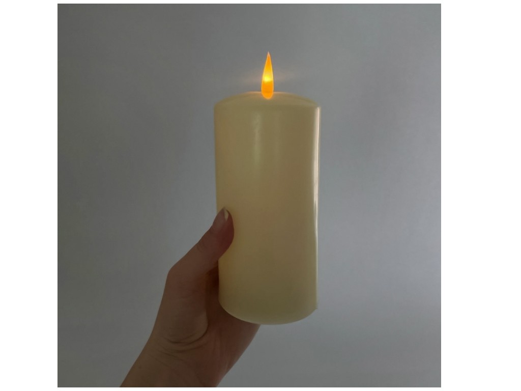 Набор свечей LED с эффектом пламени, айвори, 15 см, 12,5 см и 10 см
