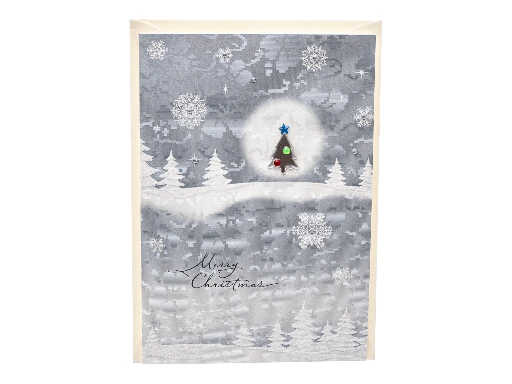 Открытка поздравительная "Christmas" 8203-003, микс видов (цена за 1шт.)