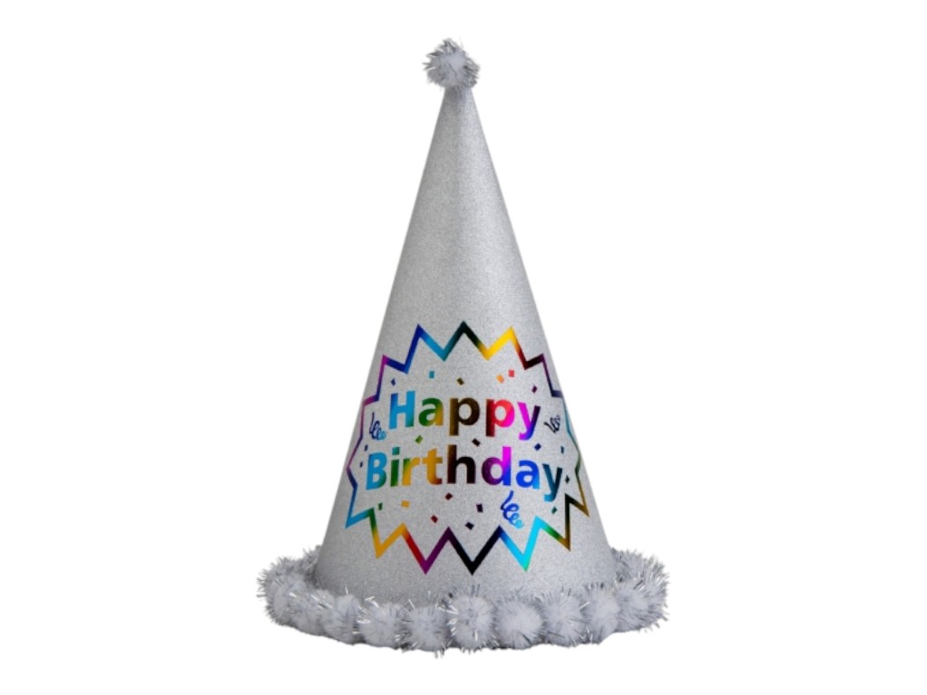 Колпак "Happy Birthday" 9093-004, серый