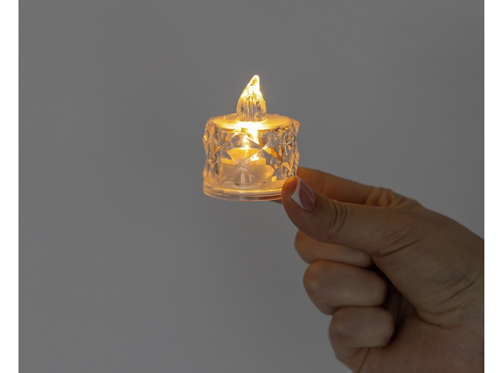 Светодиодная свеча LED, 5 см, хрустальный эффект