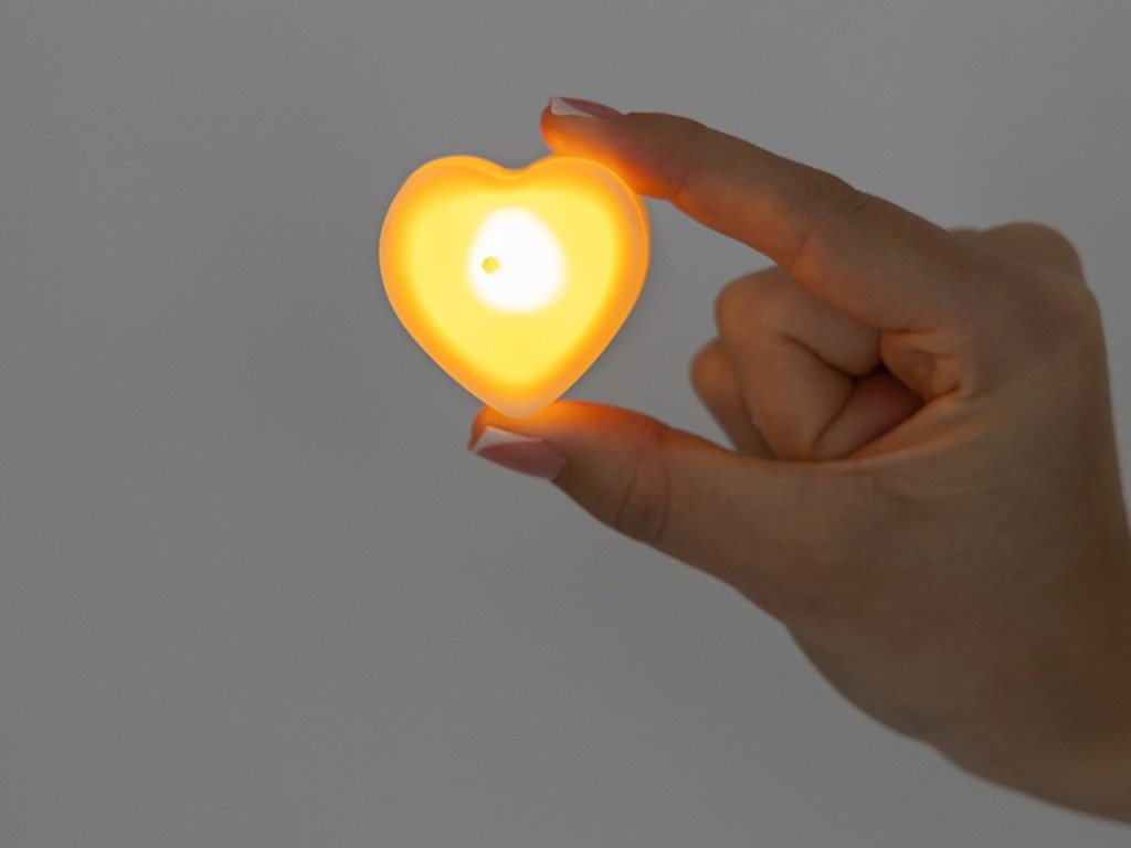 Светодиодная свеча LED Сердце, 4 см (цена за 1шт)