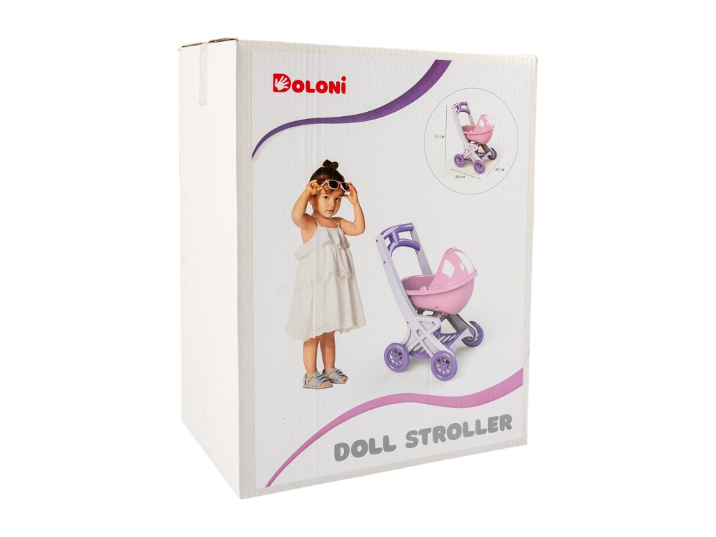 Коляска для кукол с люлькой 0121/02, 57 см, 4 колеса, Doloni Toys