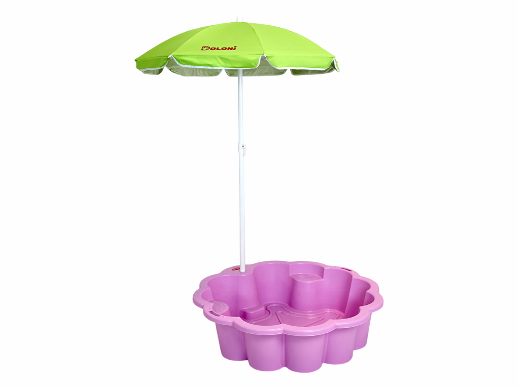 Песочница-бассейн с зонтиком Цветок 01235-10, для песка и воды, Doloni Toys